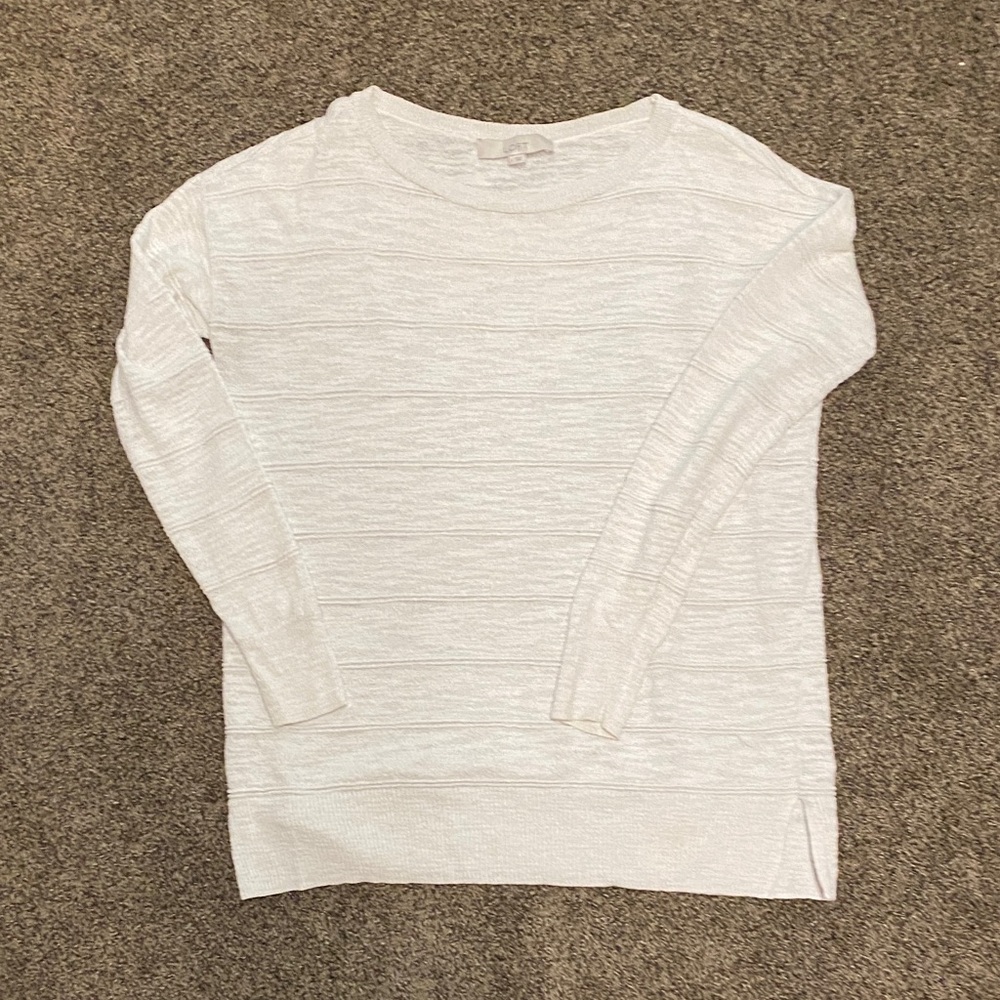 LOFT Cream Knit Sweater
